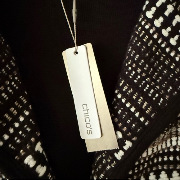 Chico’s Textured Striped Long Sleeve Cardigan Sweater NWT Size 1 / Medium - Picture 10 of 12